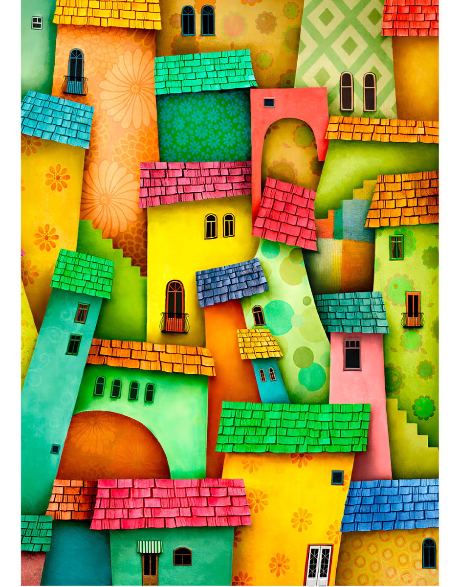 Rompecabezas 1000 Piezas Arte Casas Alegres Enjoy Puzzle