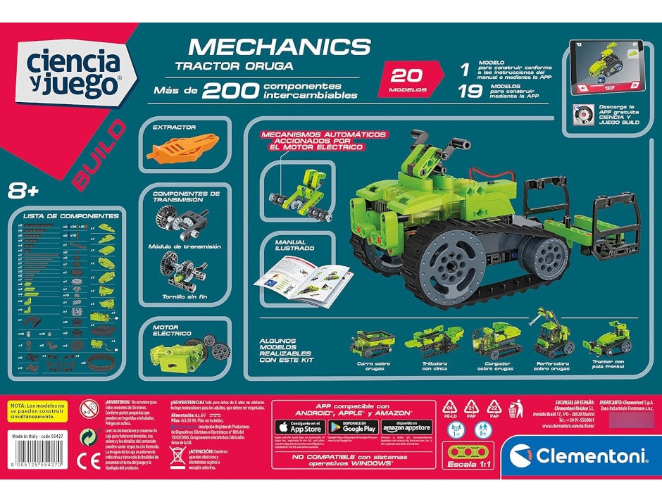 Clementoni Tractor Oruga, Juego Stem Construcciones