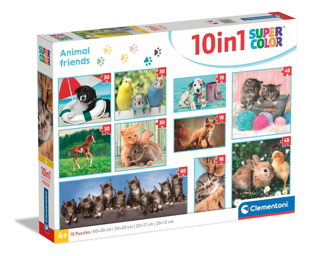 Rompecabezas 10 En 1 Amigos Animales Tiernos Para Niños