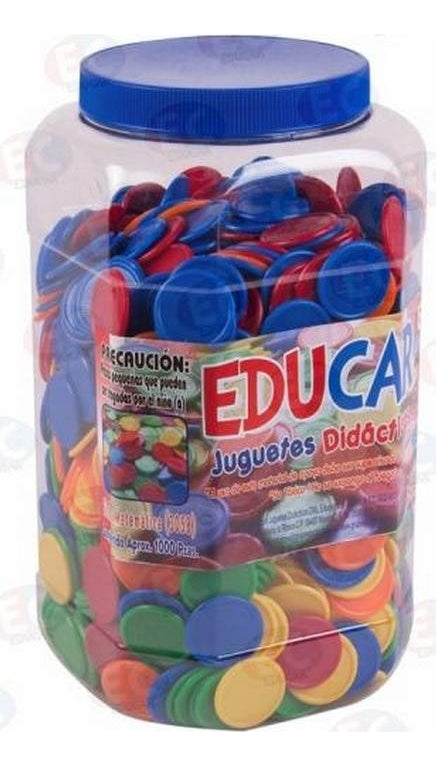 Edu-016 Ficha Matemática Plástico Bote 1000 Piezas Eduplas