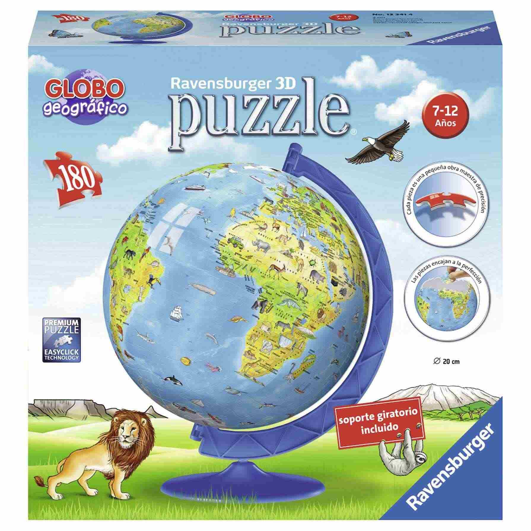 Ravensburger 12341 Rompecabezas Mapa del Mundo 3D, 180 Piezas