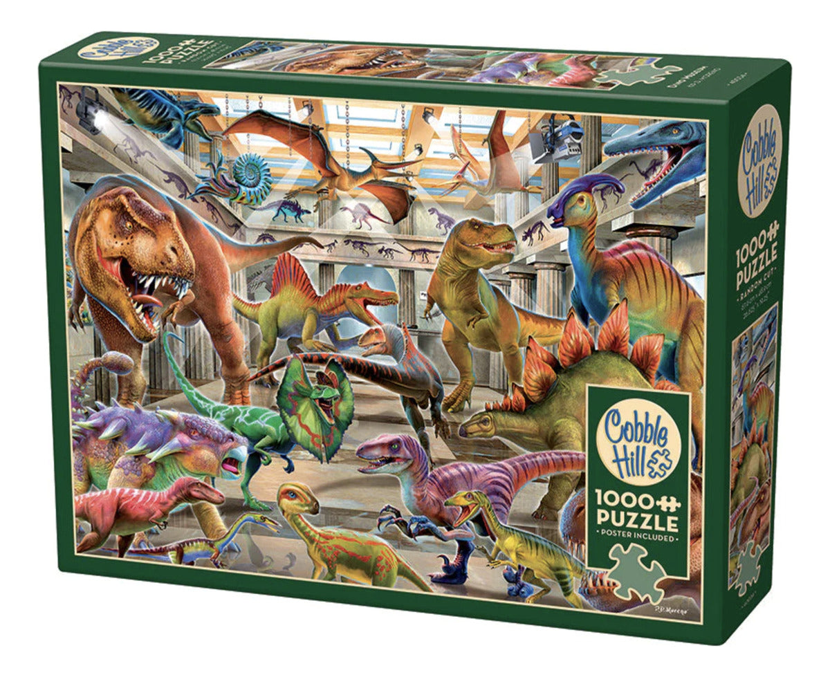 Rompecabezas Museo De Dinosaurios 1000 Pz Cobble Hill T-rex Terodactilo Velociraptor