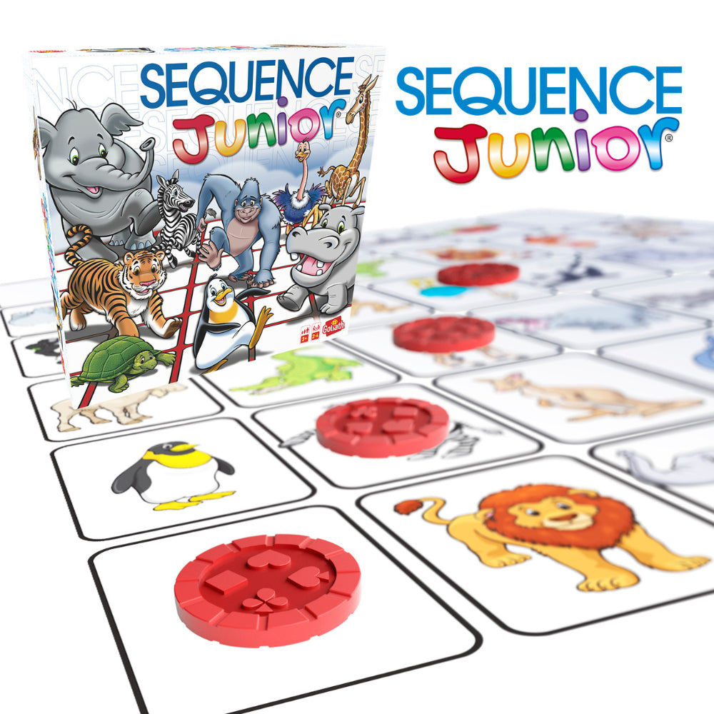 Sequence Junior Goliath Juego De Mesa Infantil Educativo Para 2 A 4 Jugadores Con Tablero Y Fichas Coloridas