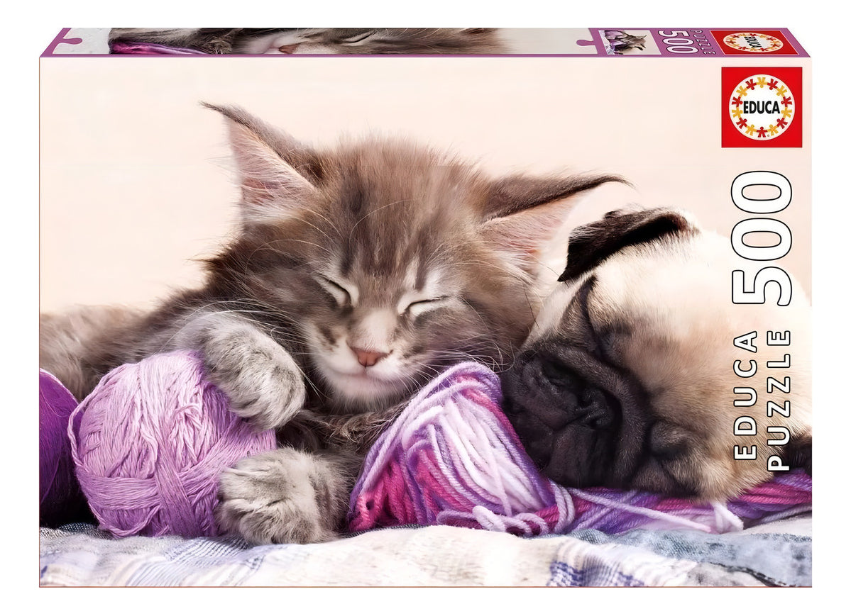 Rompecabezas Educa Animales 500 Piezas Modelo 17644 Gato Perro