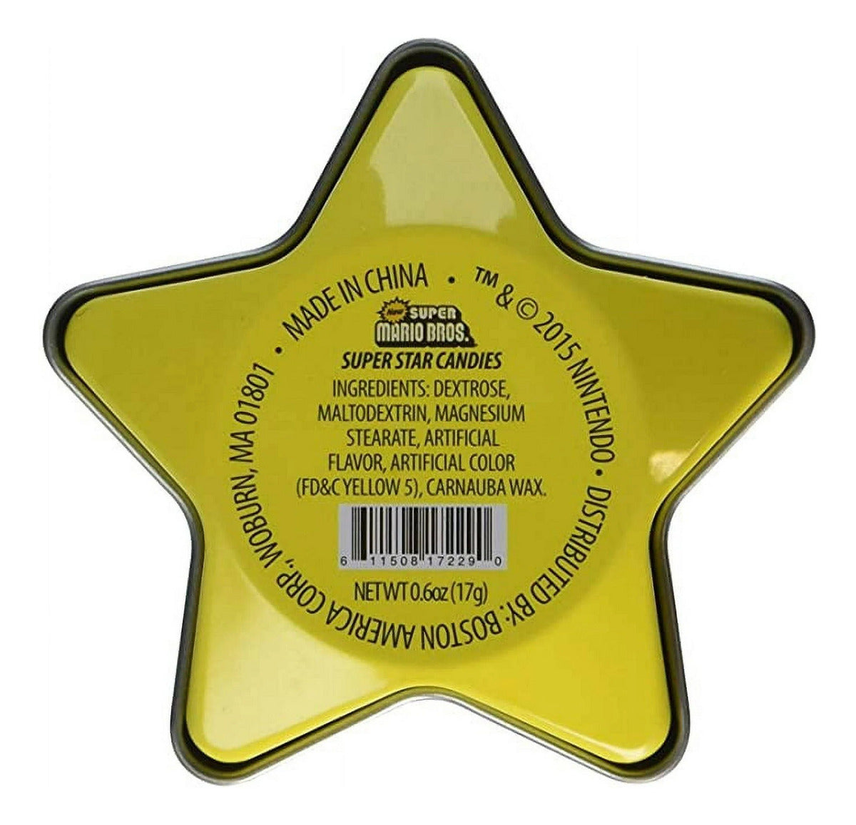 Dulces Nintendo Super Mario Star Tin Boston America 17 Gr Sabor Fresa