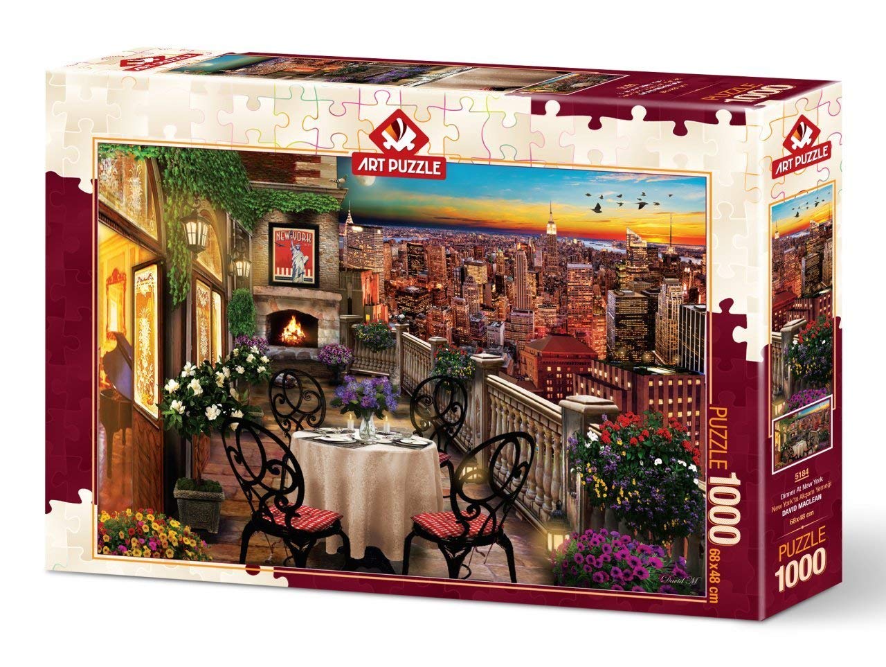 Art Puzzle- Dinner in New York No Aplica Puzzles, Multicolor (Art-Puzzle-5184)