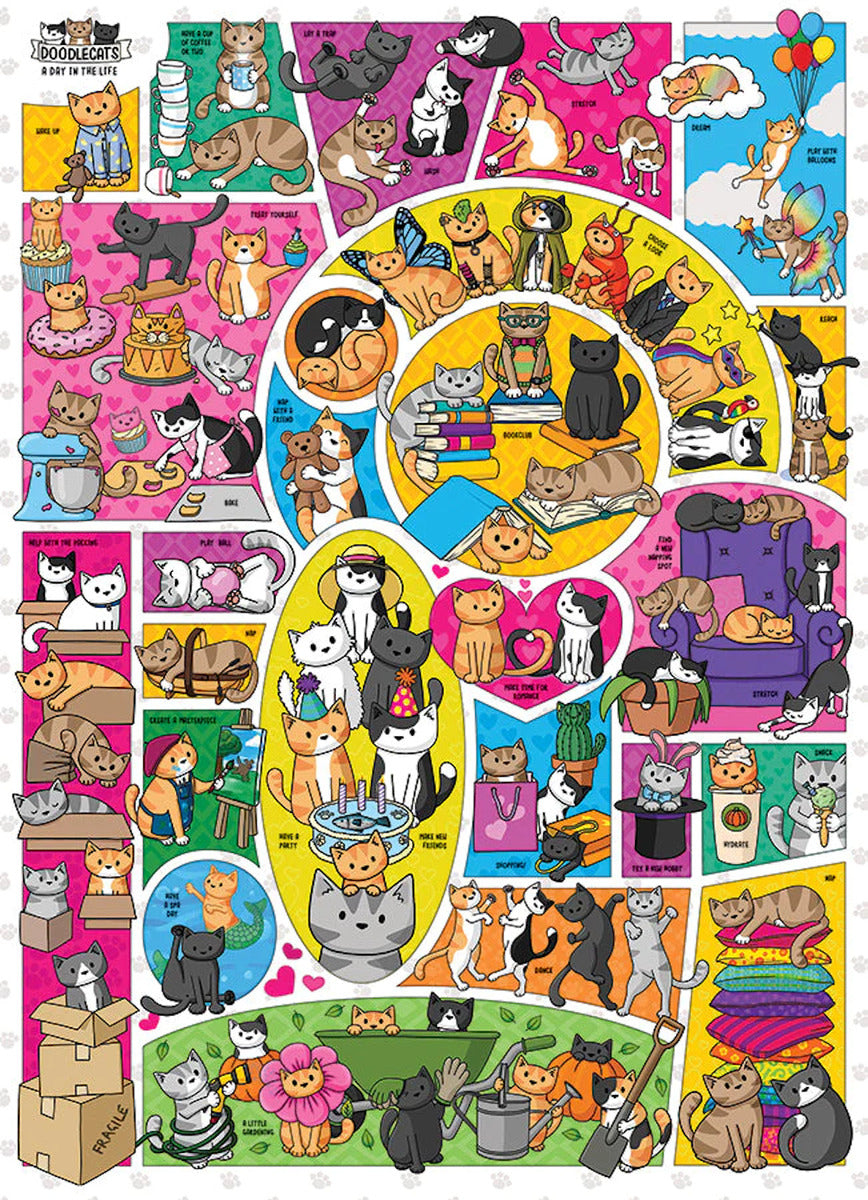 Rompecabezas Doodlecats Gatos Divertidos 1000 Pz Cobble Hill