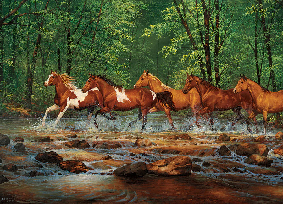 Rompecabezas Caballos En El Bosque 1000 Pz Cobble Hill