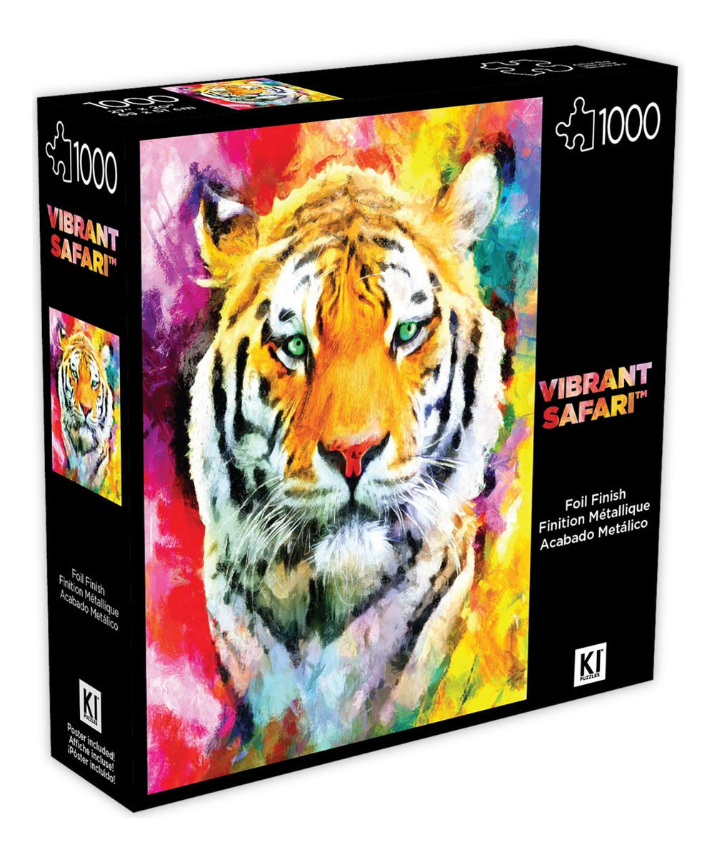 Rompecabezas Tigre Safari Vibrante Metal Ki Puzzles 1000 Pzs