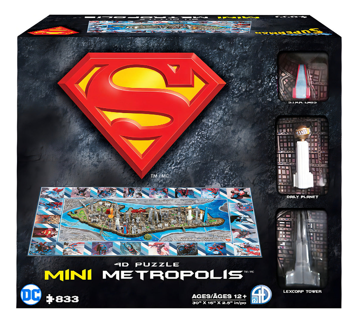 4d Cityscape, Rompecabezas Superman Mini Metropolis, 833 Piezas