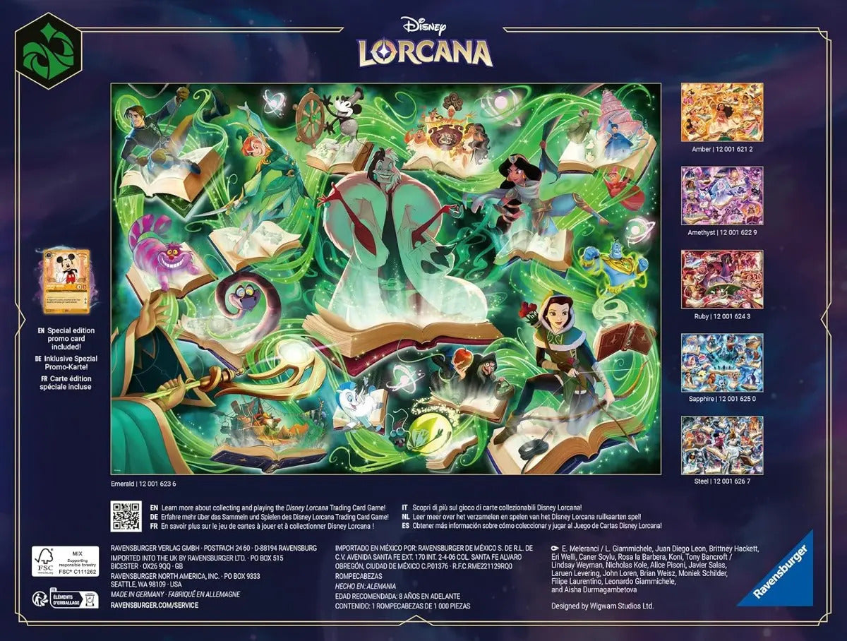 Disney Lorcana Glimmers Of The Realm Puzzle 1000pzs Emerald