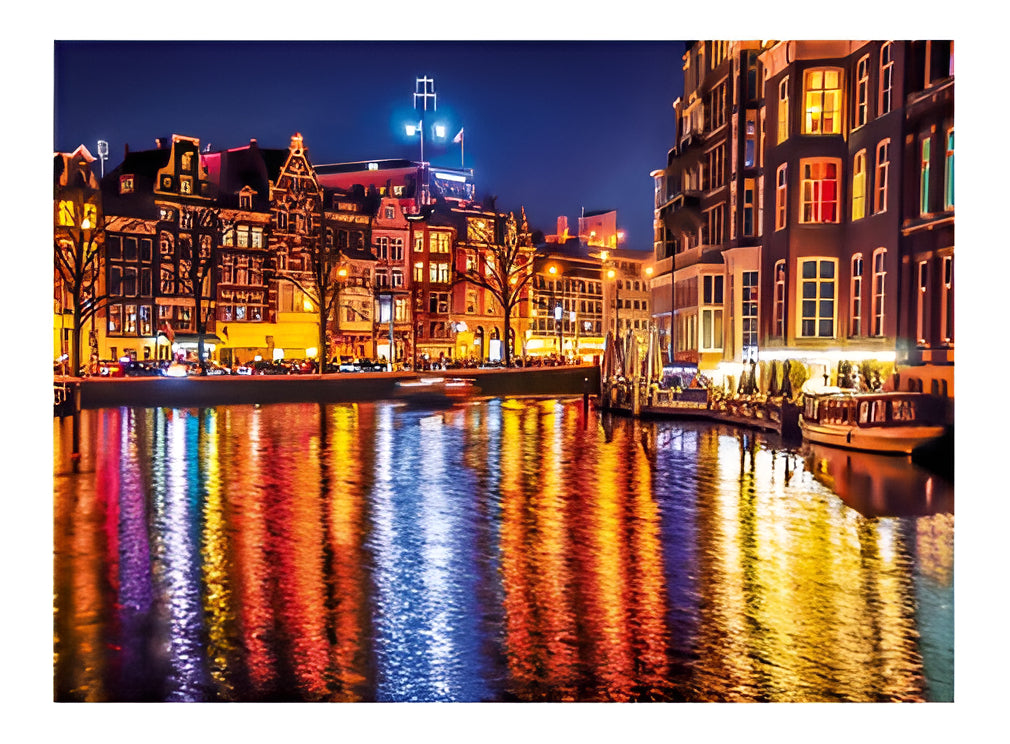 Amsterdam Luces De Noche Holanda Rompecabezas 500 Clementoni