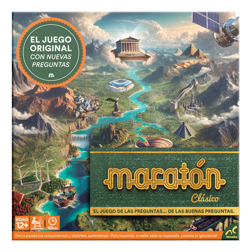 Juego De Mesa Maratón Familiar Clásico | Trivia Educativa Con Preguntas De Cultura General | Diversión Para Toda La Familia Y Amigos | Ideal Para Fiestas, Reuniones Y Noches De Juego
