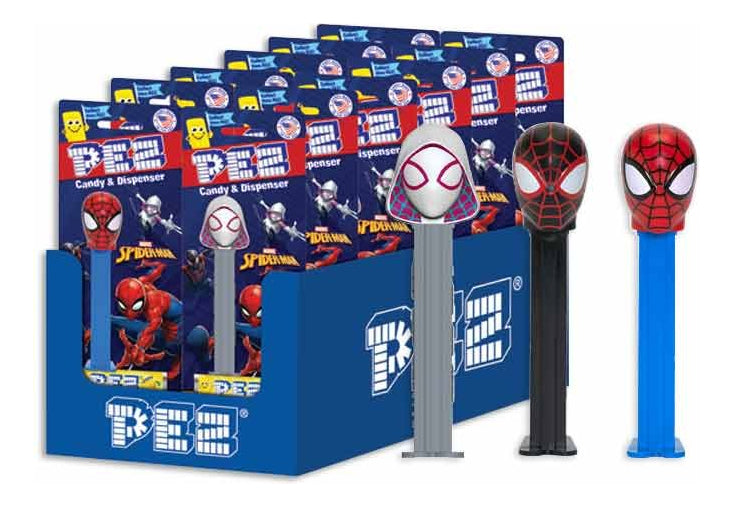 Dulces Pez Pastillero Blister Pack Spiderman Surtido 12 Pzs