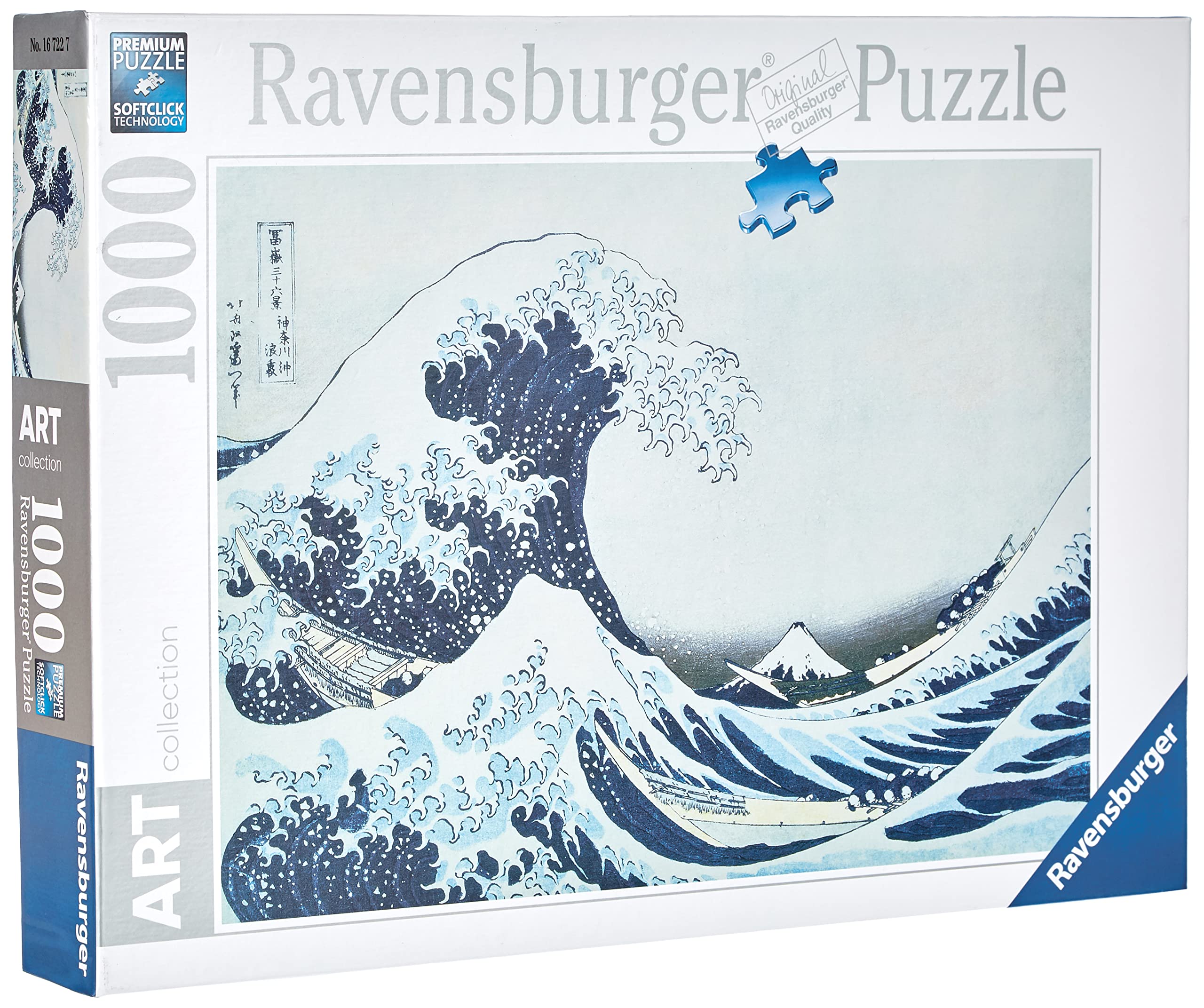 Ravensburger - Rompecabezas de The Great Wave Off Kanagawa, 1000 Piezas, Rompecabezas de Arte para Adultos y niños, Famosas Pinturas para exhibir, Idea de Regalo para Ella o él, 70 x 50 cm