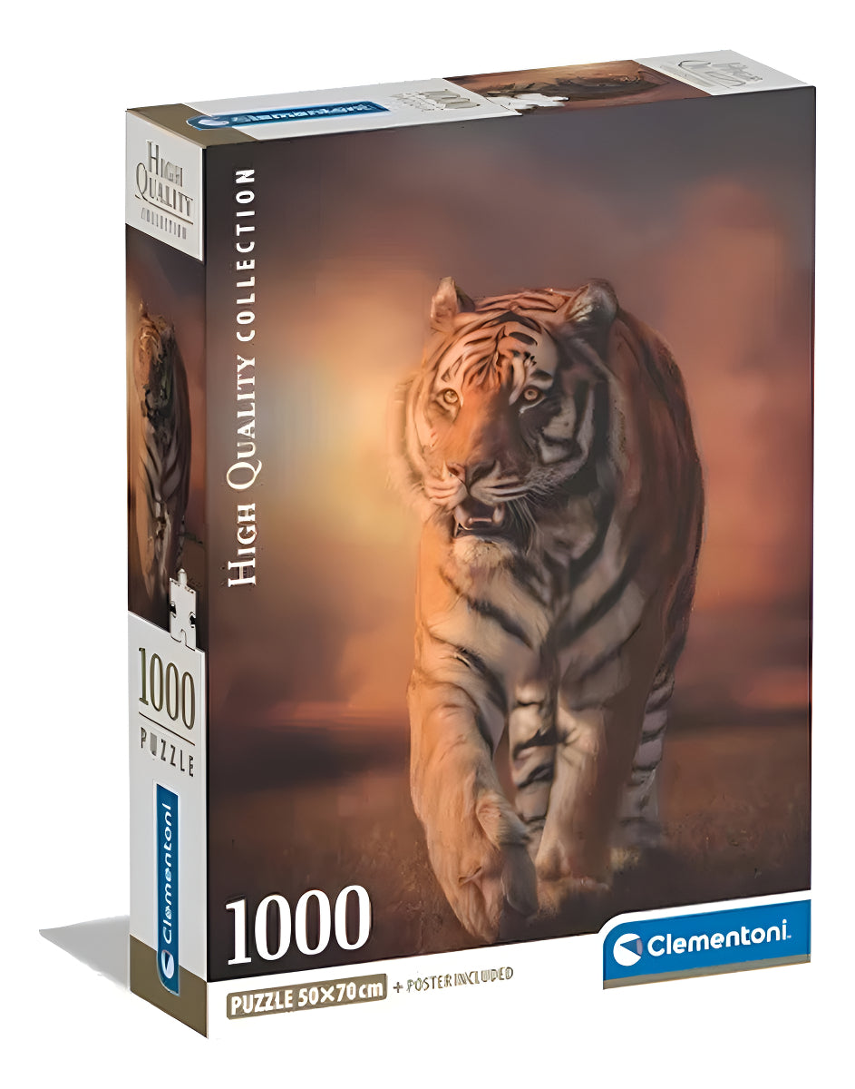 Rompecabezas Atardecer Tigre 1000pz Clementoni Italia Poster