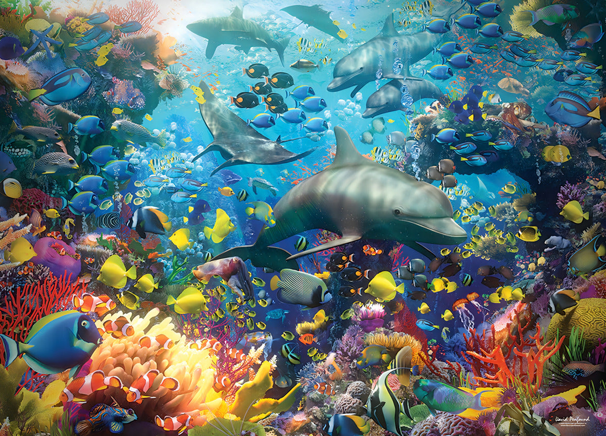 Rompecabezas Oceano De Fantasia 1000 Pz Cobble Hill Delfines