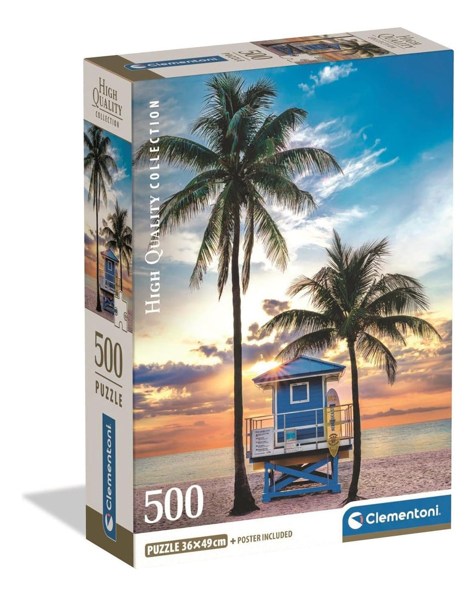 Rompecabezas 500 Piezas Puesta De Sol En Miami Clementoni