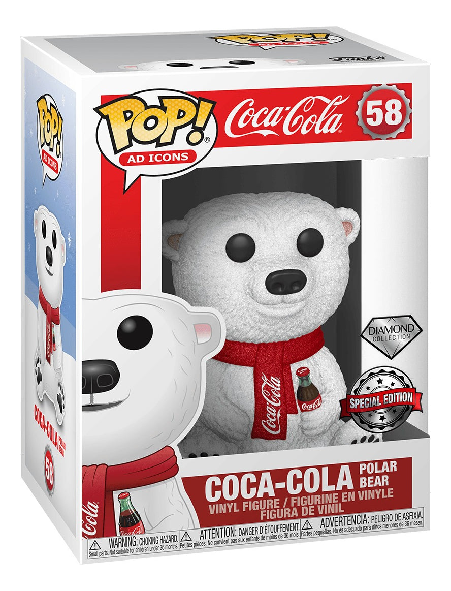 Funko Pop Polar Bear 58 Exclusivo Diamond Coca-cola