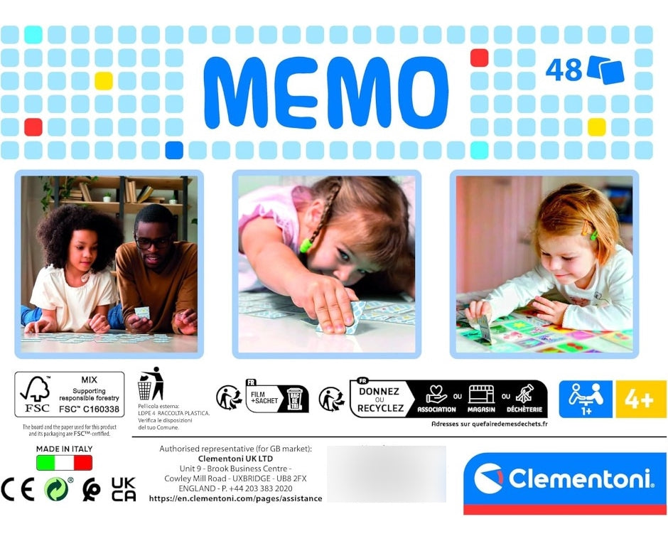 Clementoni Memo Animales, Juego Educativo