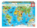 Mapamundi Animales Del Mundo Rompecabezas 150 Piezas Educa