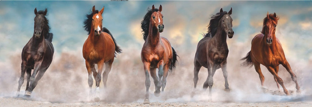 Caballos Salvajes Panorama Rompecabezas 1000 Pz Clementoni