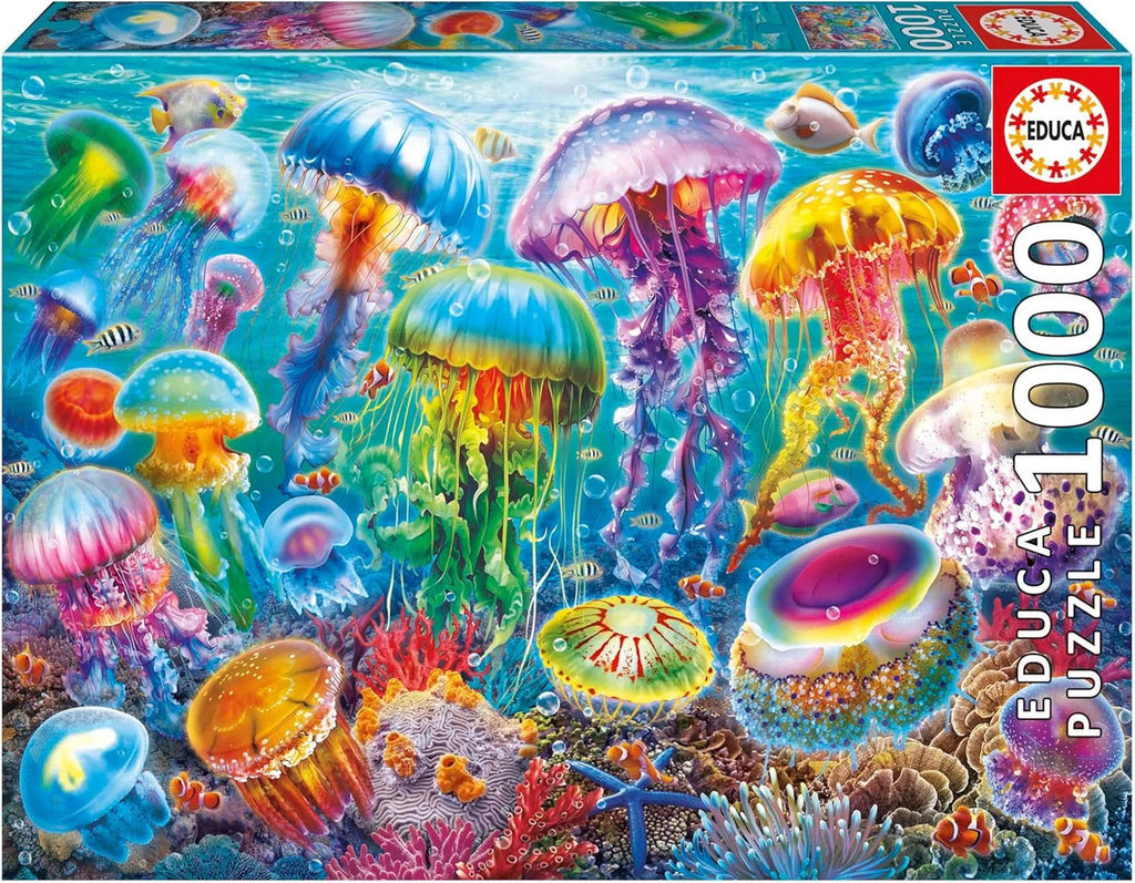 Rompecabezas Educa 1000 Piezas Medusas Marinas Coloridas