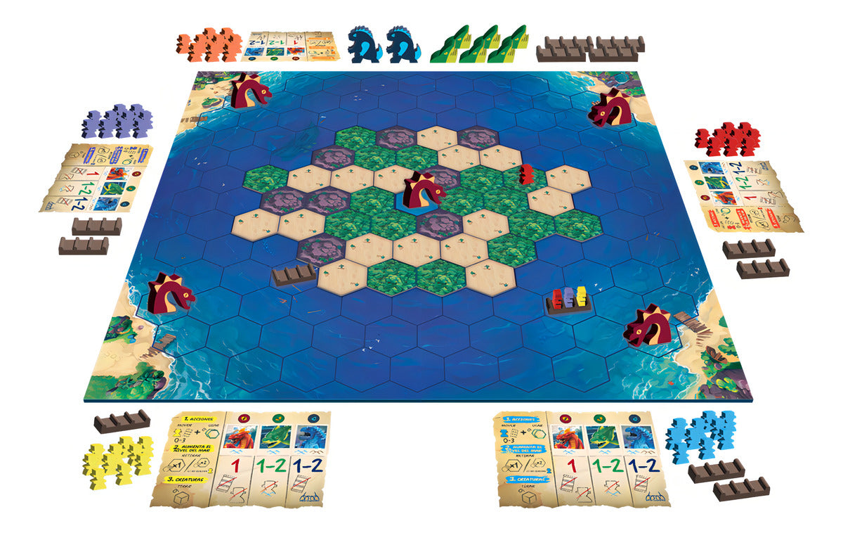 Juego De Mesa Survive The Island | Estrategia, Suspenso Y Aventuras | De 2 A 5 Jugadores | Tablero Con Criaturas, Volcanes Y Supervivientes | Diversión Familiar 8+