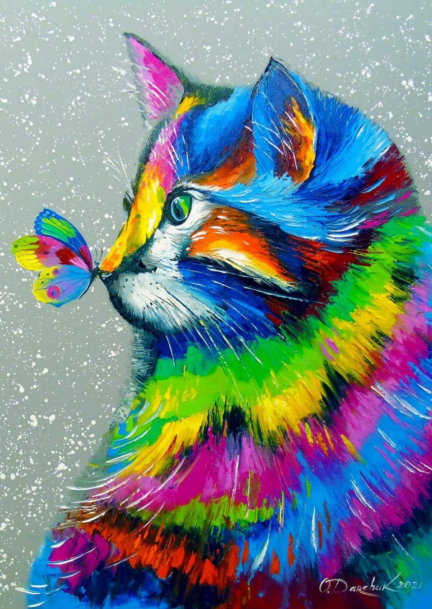 Gato Y Mariposa Brillantes Rompecabezas Enjoy 1000 Piezas