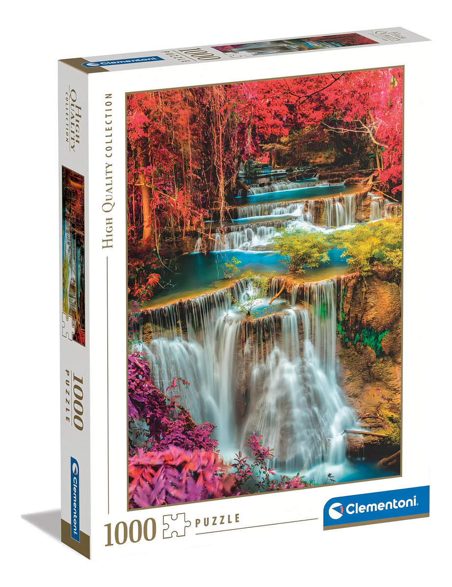 Rompecabezas Adultos 1000 Piezas Cascada En Bosque Colorido