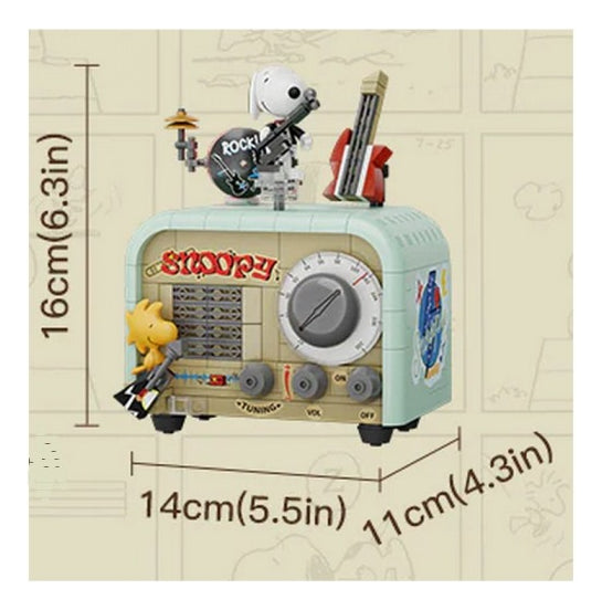Juego De Construcción Pantasy Snoopy Retro Time Series Radio
