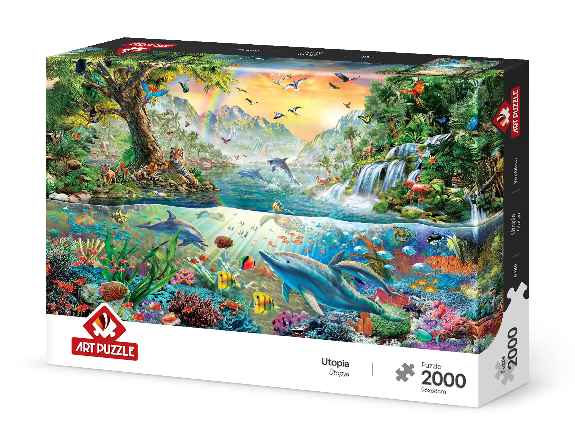 Art Puzzle, Rompecabezas Utopía Animal con Delfines y Vida Marina, 2000 Piezas, 96 x 68 cm, Multicolor