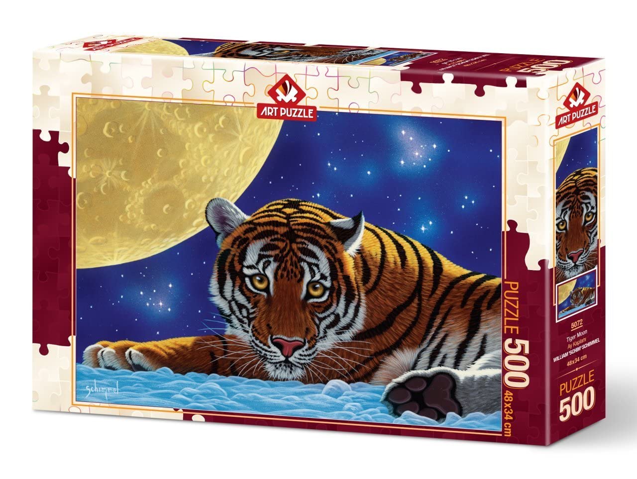Puzzle Art Puzzle de 500 Piezas: Tigre Lunar | Rompecabezas desafiante para Adultos | Calidad Premium, Regalo Ideal para entusiastas de los Rompecabezas y diversión Familiar | Entretenimiento