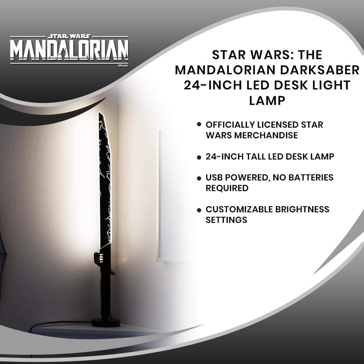 Mandalorian Star Wars Darksaber Lámpara Led De Mesa