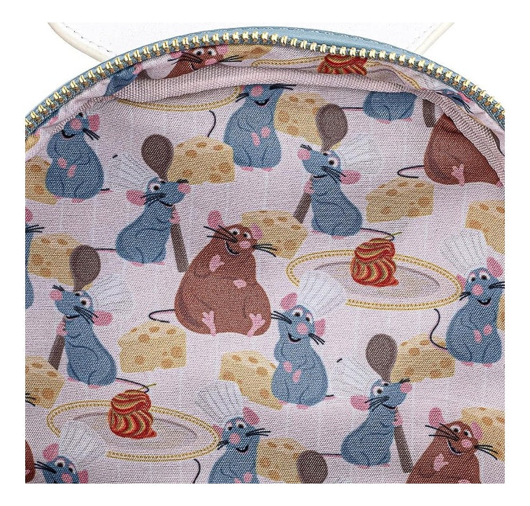 Loungefly Disney Pixar Mini Mochila Ratatouille Remy Color Azul Claro Diseño De La Tela Liso