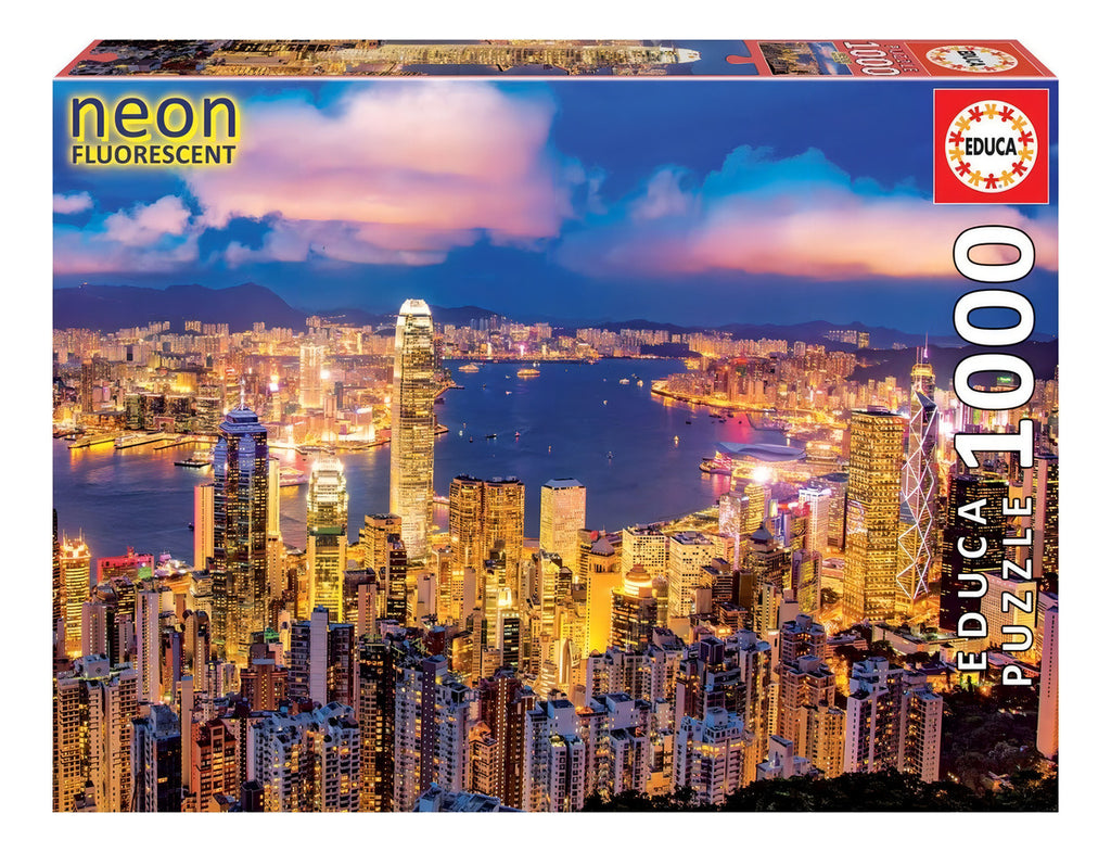 Rompecabezas 1000 Piezas Educa Borras Hong Kong Neón Fluorescente