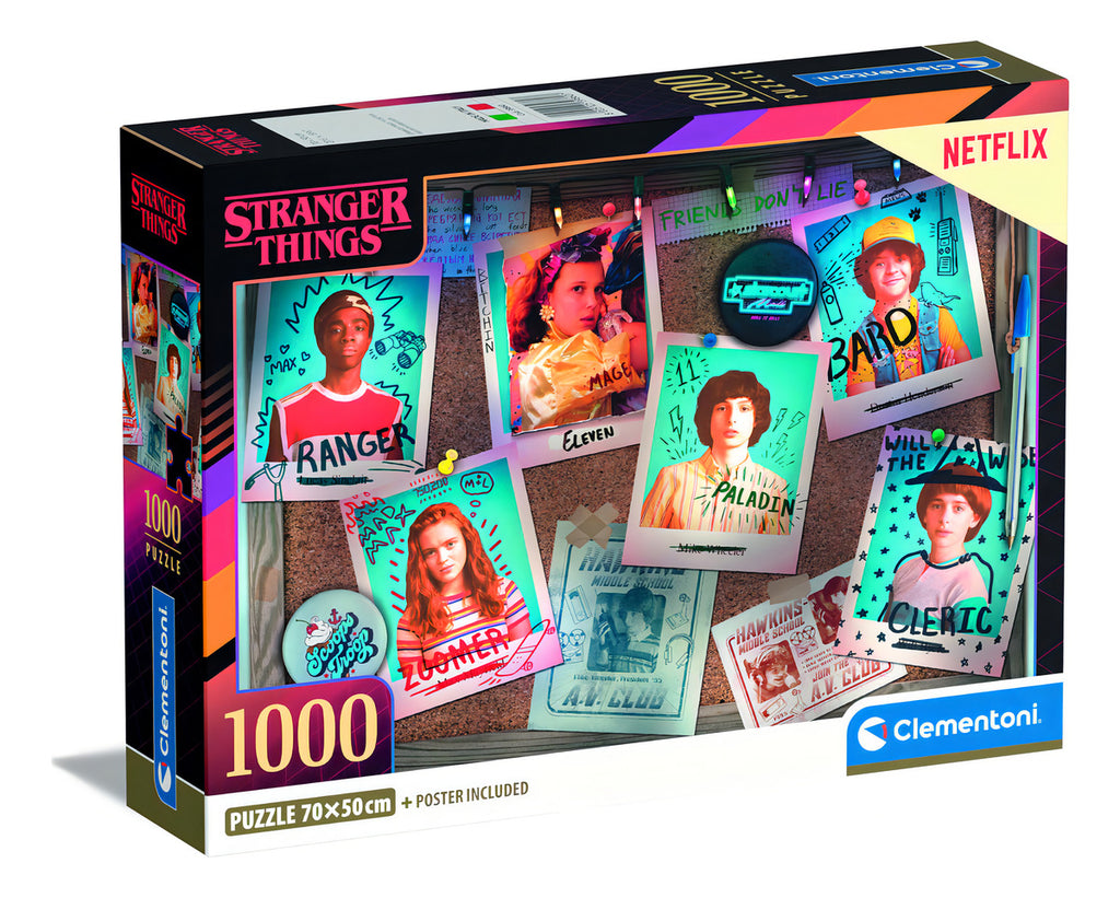 Rompecabezas Stranger Things Vintage 1000 Clementoni Netflix