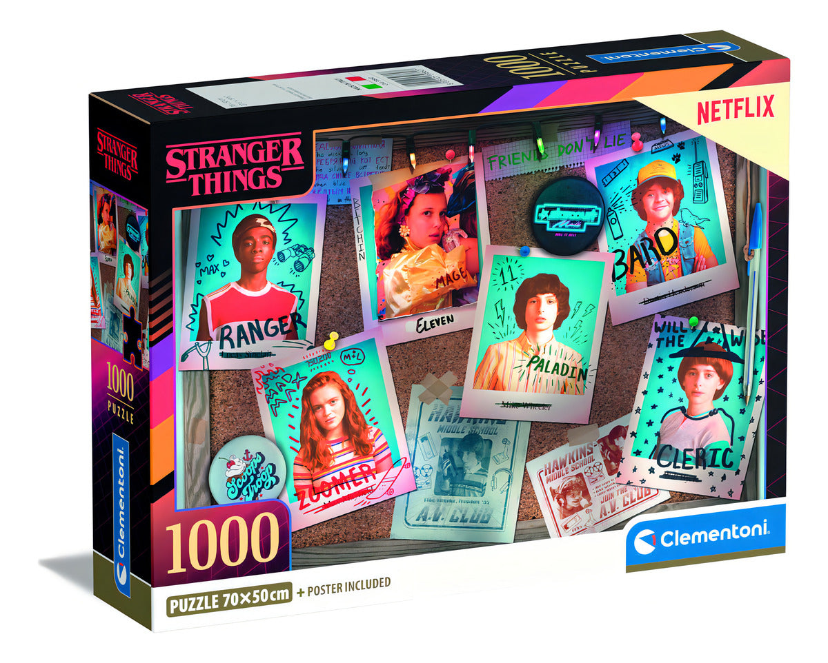 Rompecabezas Stranger Things Vintage 1000 Clementoni Netflix