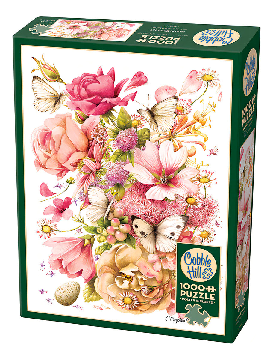 Rompecabezas Ramo Rosas Y Mariposas 1000 Pz Cobble Hill Flor