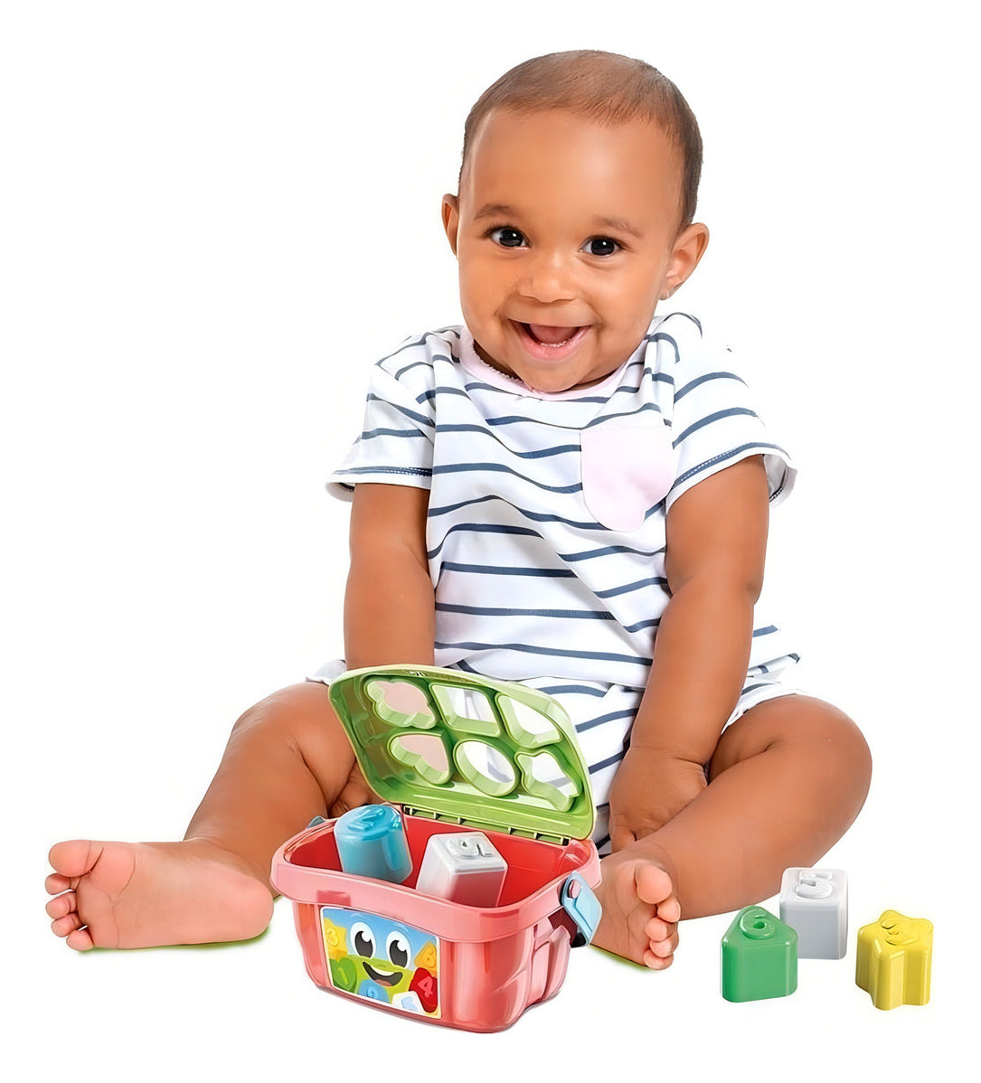 Juguete Clementoni Primera Infancia Cesta Cubos Para Niños Color Rojo