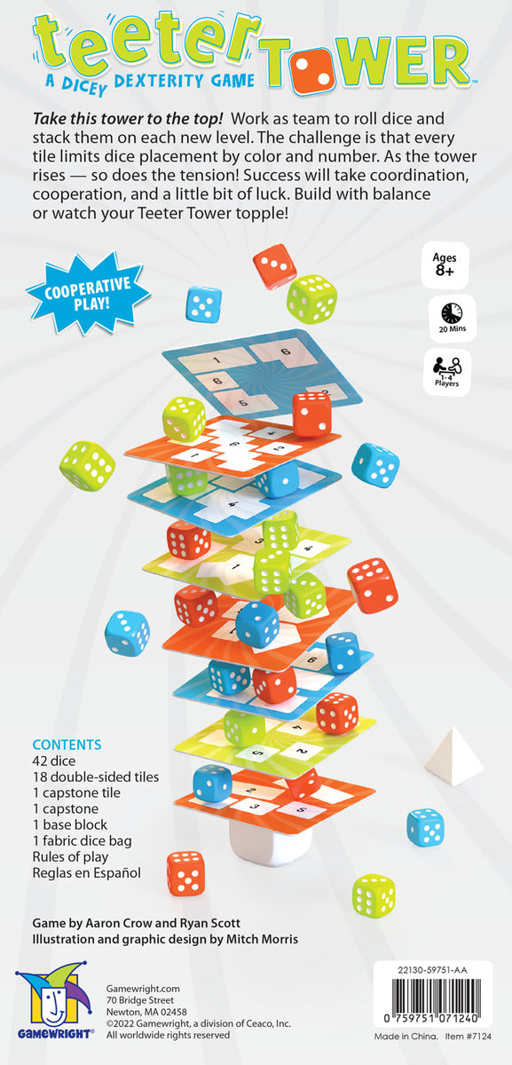 Teeter Tower Juego De Dados Y Destreza Gamewright Mesa