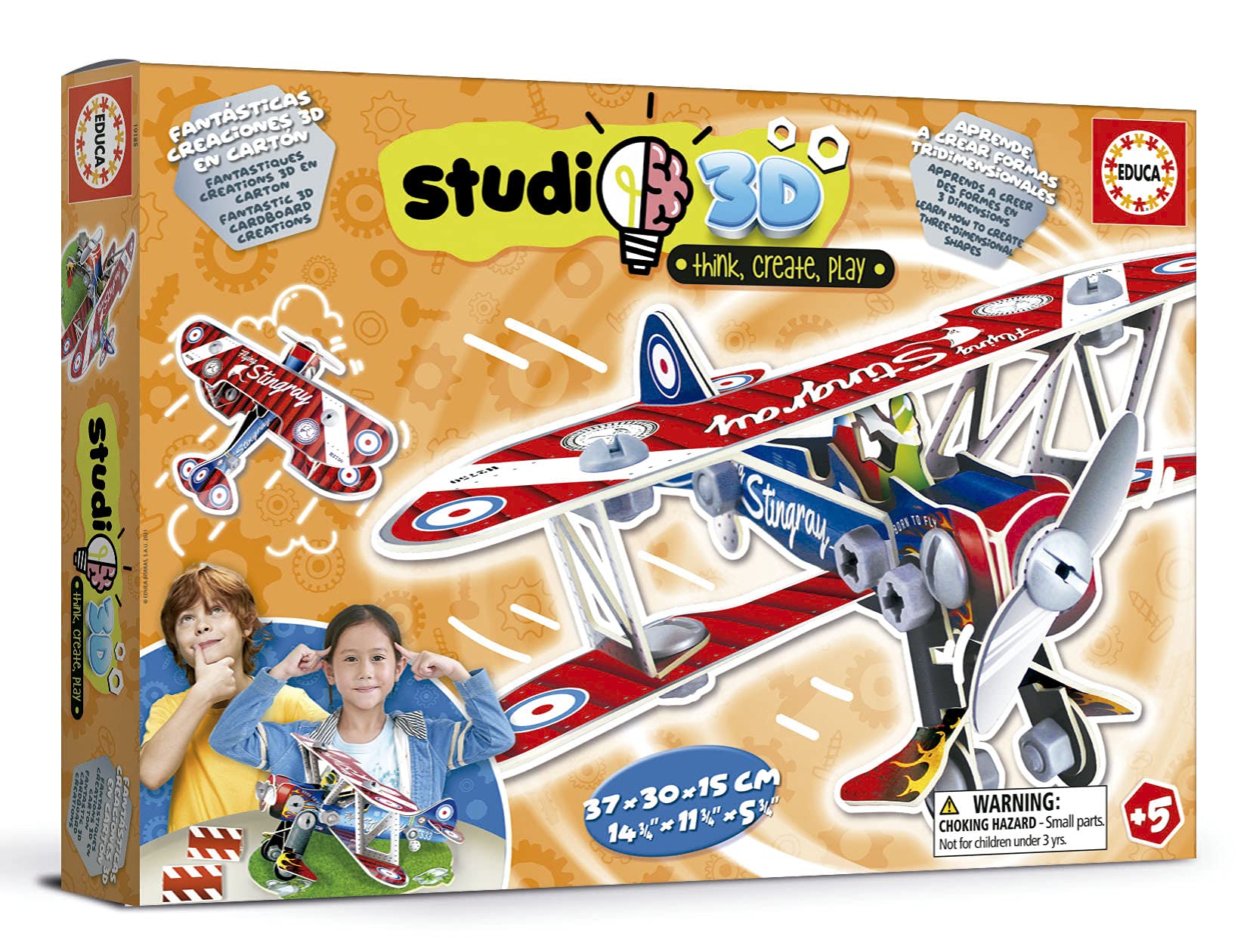 Educa 19185 Studio 3D Avión Kit de construcción para niños a Partir de 5 años