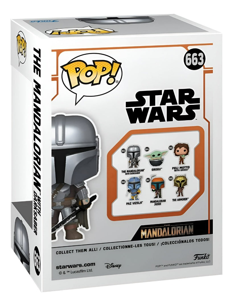 Funko Pop! The Mandalorian - Mandaloriano Con Sable Oscuro