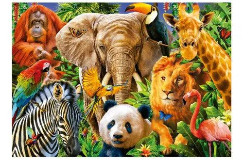 Puzzle Rompecabeza 500 Pza Collage De Animales Salvaje Educa