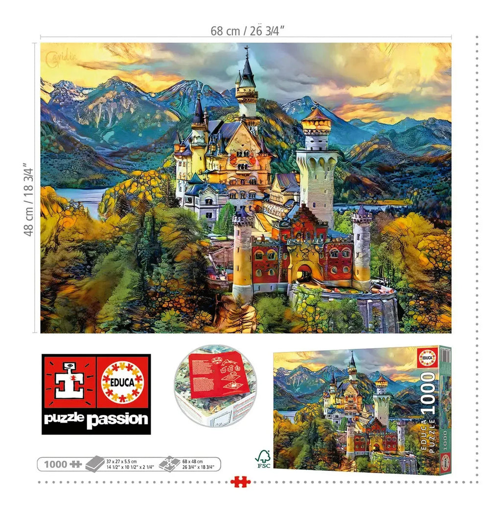 Puzzle Rompecabezas Educa X 1000 Piezas Neuschwanstein Tts