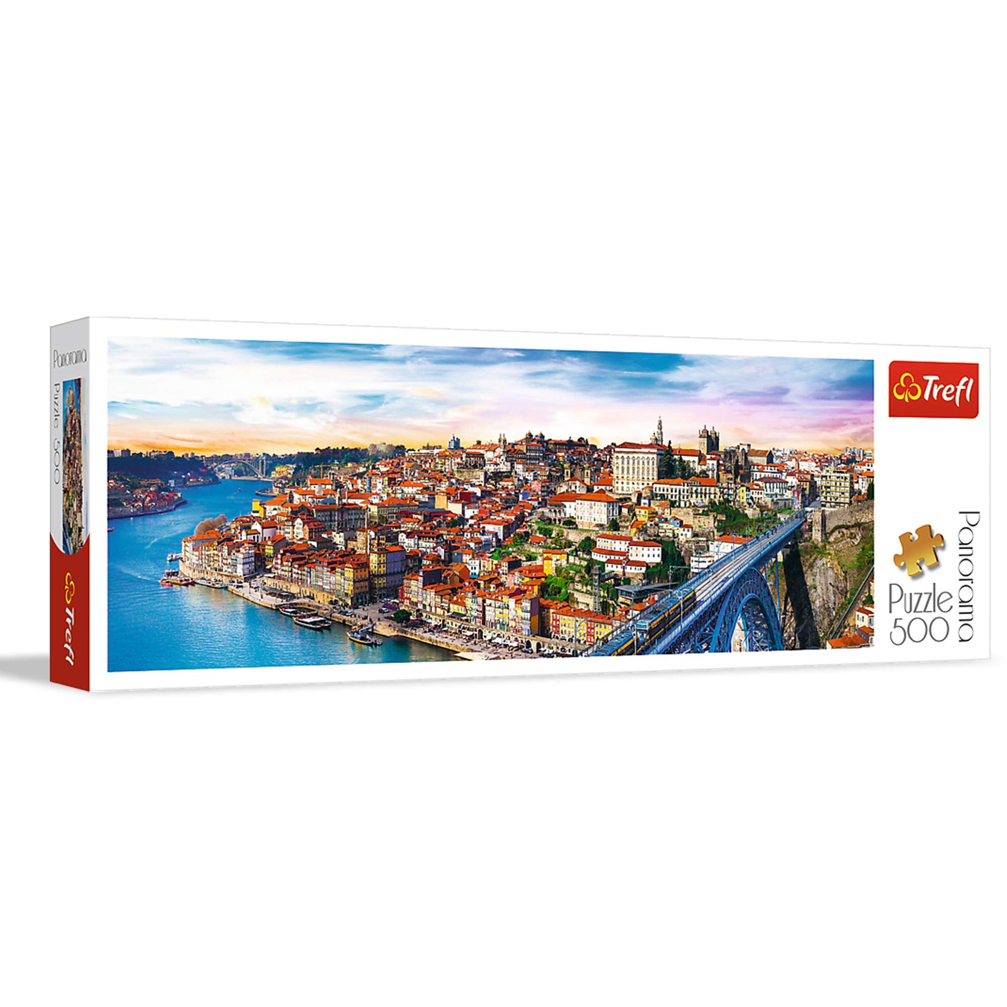 Trefl Porto, Portugal 500 Piezas Rompecabezas Panorámico 66x24 cm Impresión de Alta Calidad, Puzzle DIY, Diversión Creativa, Puzzle Clásico para Adultos y Niños a Partir de 12 Años