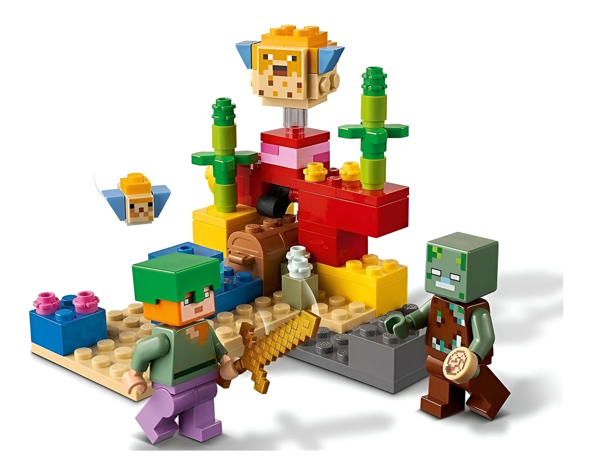 Set De Construcción Lego Minecraft The Coral Reef 92 Piezas En Caja