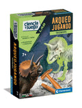 Clementoni Triceratops Fluo, Kit Creativo y Científico, Esqueleto Luminoso de Dinosaurio, para Niños, Multicolor - 55538