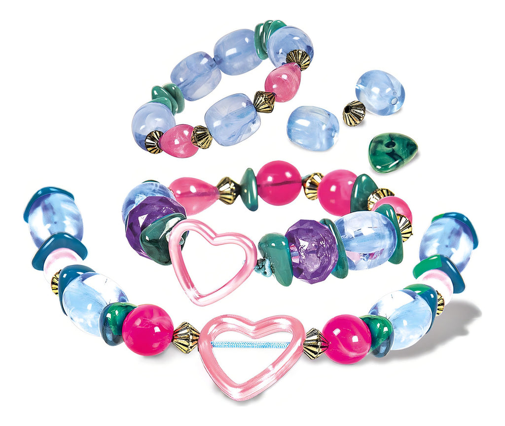 Set Para Hacer Pulseras Glamurosas Perlas Brillantes Niñas