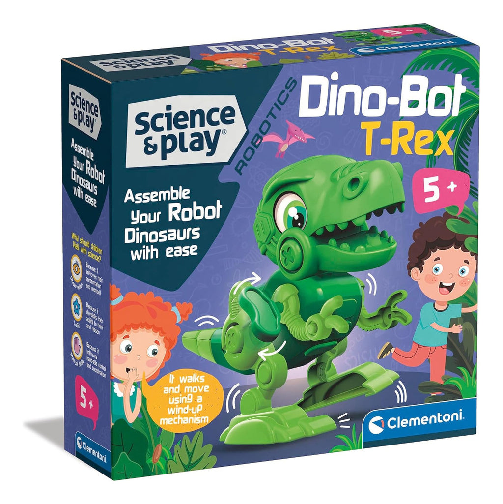 Clementoni- Dino Bot T-rex, Set Armar Y Aprender Robótica